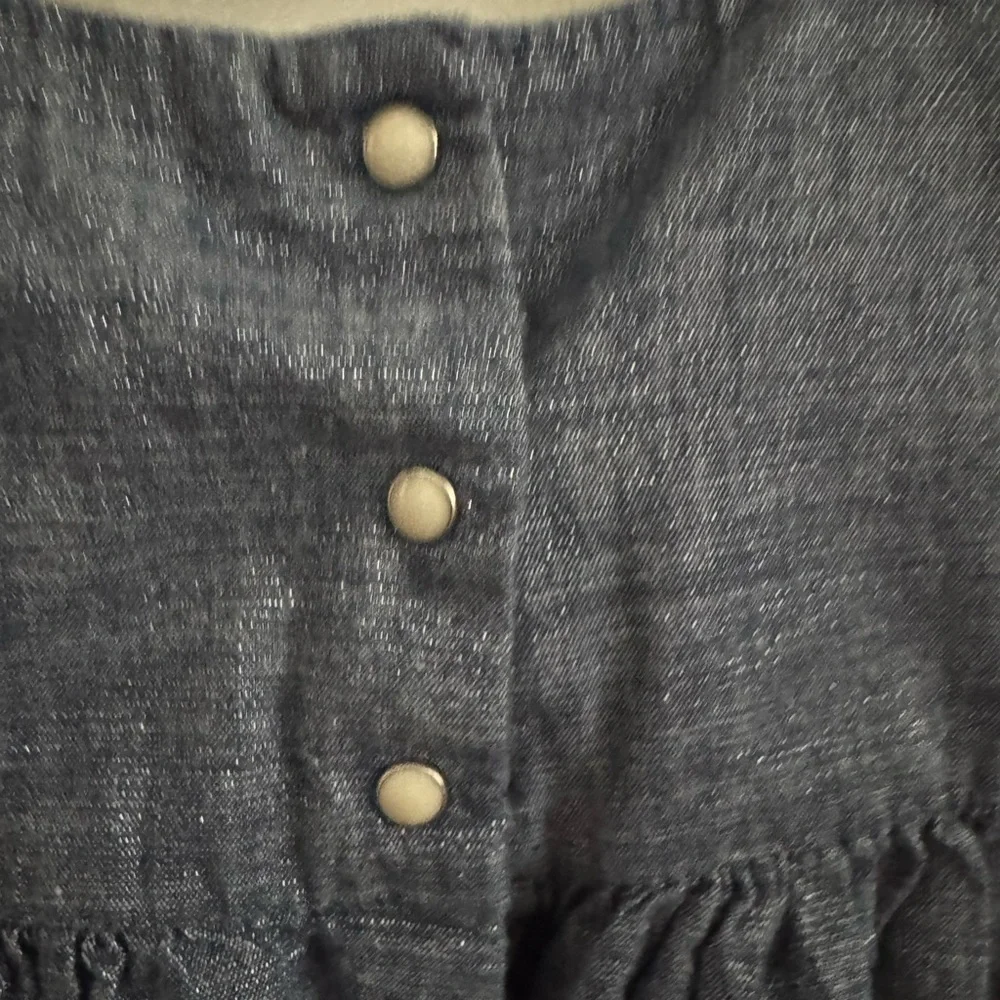 Gymboree Baby Girl Chambray Sparkle Denim Dress Button Back 12–18 Months